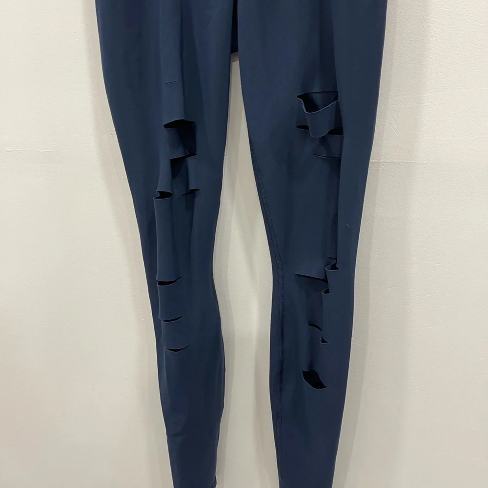 Alo Yoga High Waist Ripped Warrior Legging Navy Athleisure